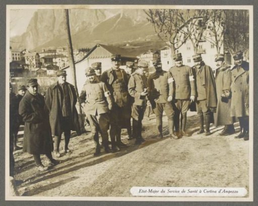 Italian military staff of the Medical Service in Cortina d'Ampezzo