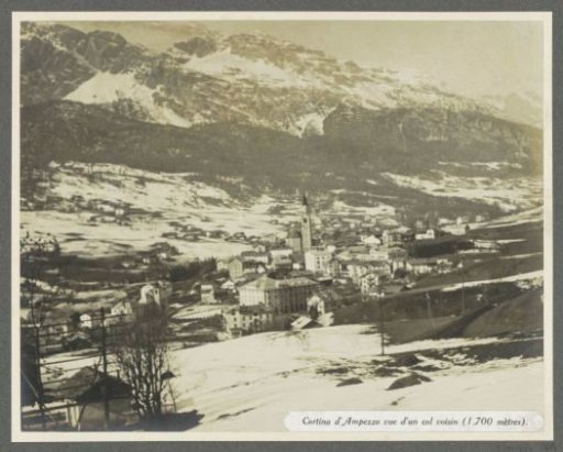 Cortina d'Ampezzo, seen from a mountainside at 1700 meters altitude