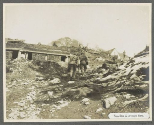 Soldiers at trenches in the front line, presumably Italians