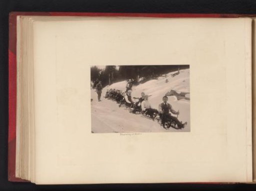 Group of sledders on a mountain near Klosters