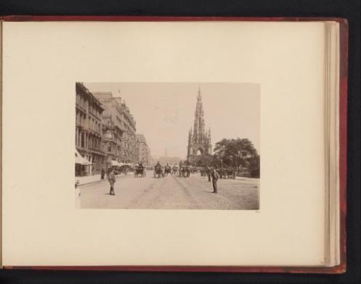View of Princess Street with the Scott Monument at Edinburgh