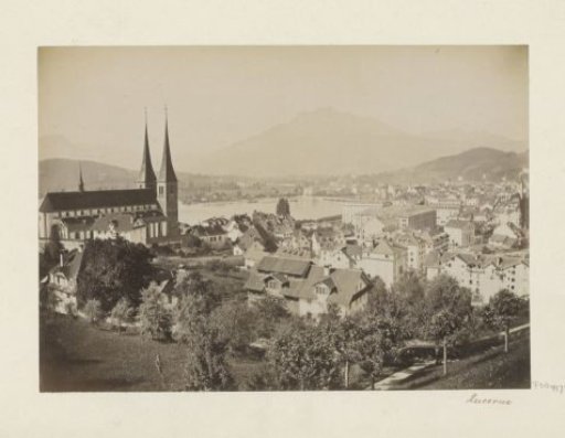 View of Lucerne with the church of St. Leodegar in the foreground