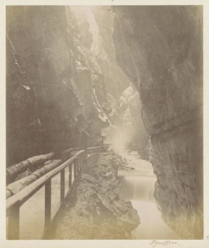 Path along a stream through a gorge near Pfäfers