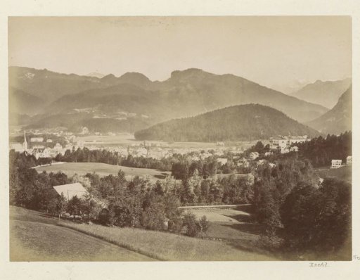 View of Ischl and surrounding mountains