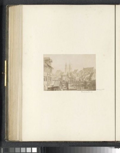 View of Nuremberg with a bridge over the Pegnitz in the foreground