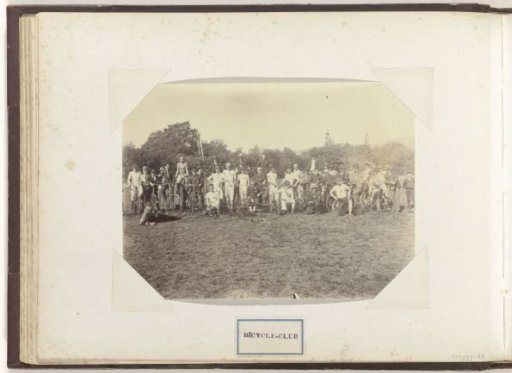 Group portrait of cyclists, possibly in South Africa