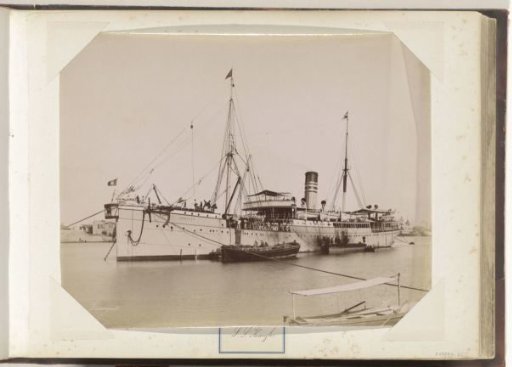 Steamship Kanzler at anchor in a harbour