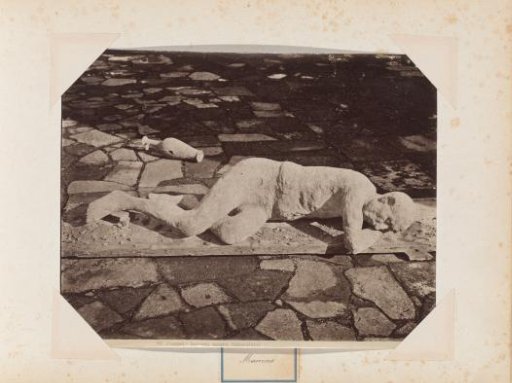 Cast of a victim of the volcanic eruption in Pompeii