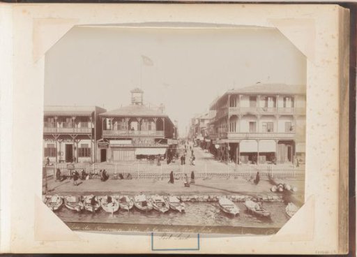 Rue du Commerce in Port Said, seen from the sea