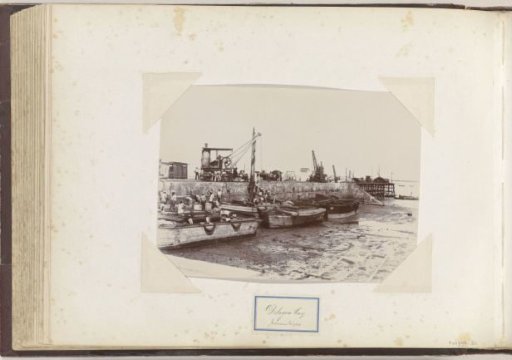 Harbour workers on stranded ships in the harbour of Delagoa Bay in Mozambique