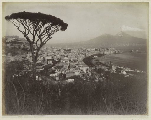 View of the city of Naples, the bay and the Vesuvius