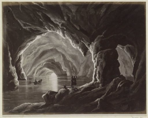 Photographic reproduction of (possibly) a drawing of the Blue Grotto on Capri