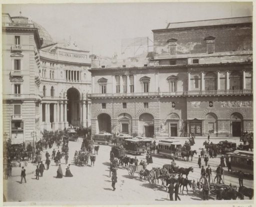 Piazza S. Ferdinando near the Umberto I gallery and the San Carlo theatre in Naples