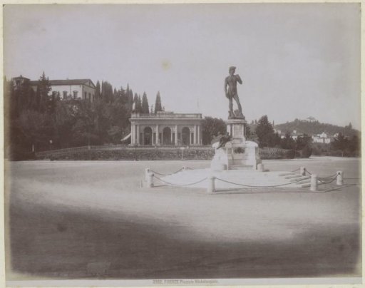 Piazzale Michelangelo in Florence with a copy of the statue of David in the center