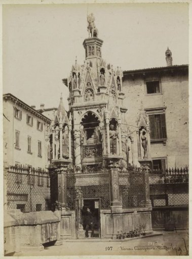 Man Posing by L'arca di Cansignorio in Verona