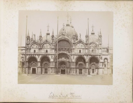 Facade of the Basilica of St. Mark and domes in Venice