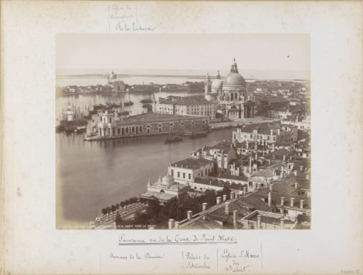 Panoramic photo of the Fondamenta Salute and Giudecca in Venice, taken from the Campanile