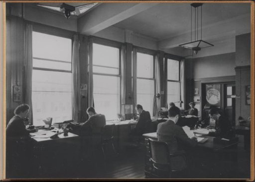 Staff of the India Line in a study
