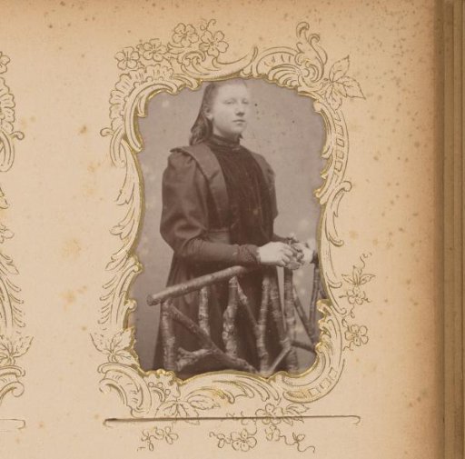 Portrait of a Young Woman Standing by a Fence