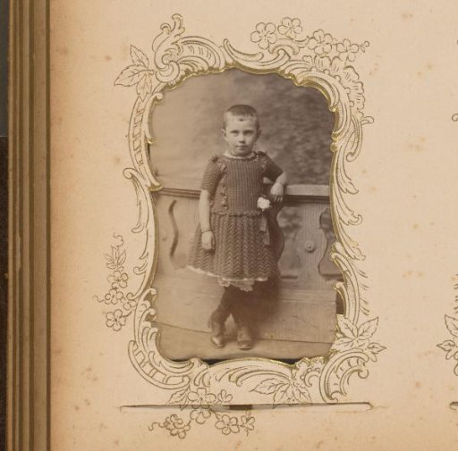 Portrait of a Girl Standing by a Balustrade