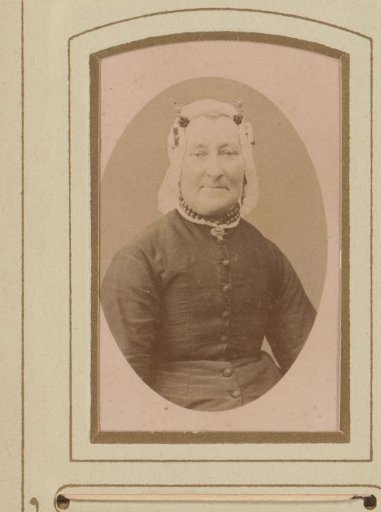 Portrait of a woman in a white linen cap