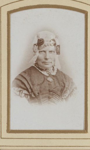 Portrait of a woman in a white linen cap