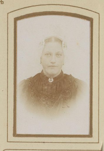 Portrait of a woman in a white linen cap