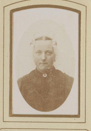 Portrait of a woman in a white linen cap