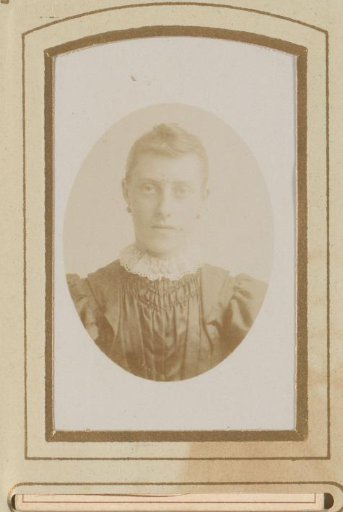 Portrait of a woman with a white collar