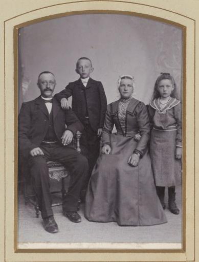Family portrait of a man, a woman and two children