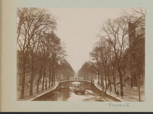 Canal in Amsterdam, viewed from a bridge