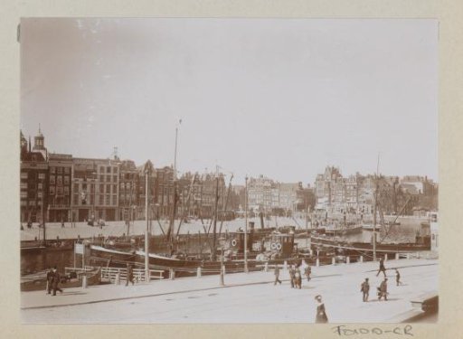 View of the Prins Hendrikkade and the Singel in Amsterdam, in the foreground the Open Havenfront