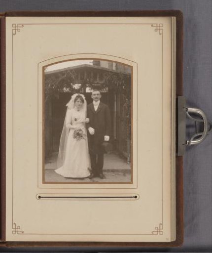Portrait of a married couple in wedding attire