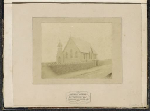Exterior of a school, built in memory of William Grant Esq.