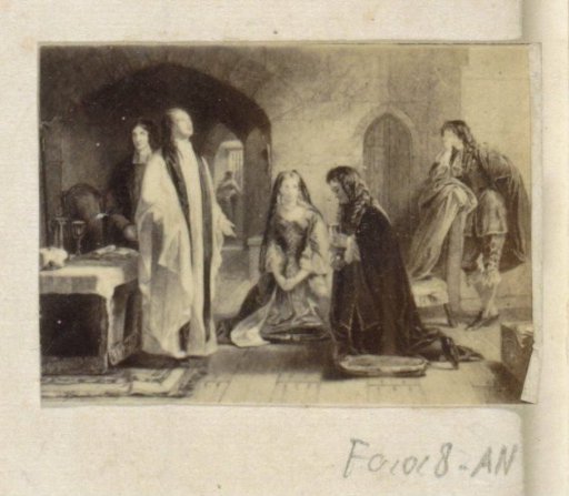 Photographic reproduction of (possibly) a print with a kneeling figure