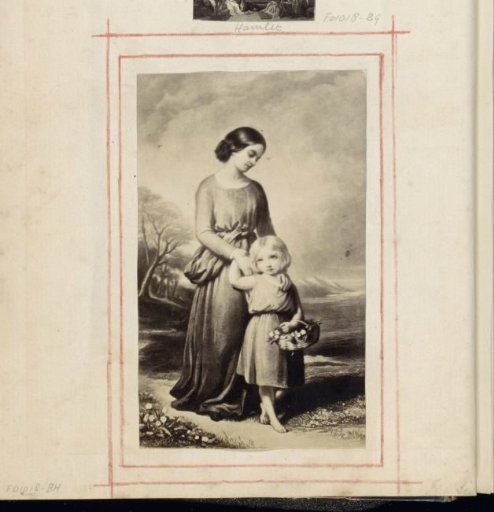 Photographic reproduction of (presumably) a painting of two sisters