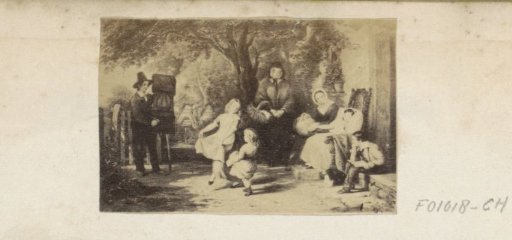 Photographic reproduction of (possibly) a print with a piper and dancing children