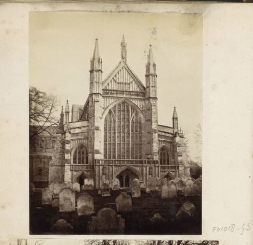 Rear facade and churchyard of Winchester Cathedral