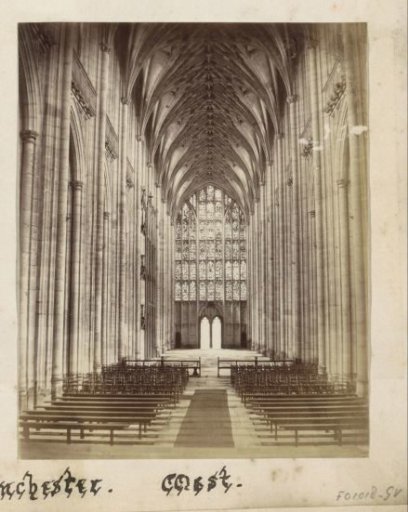 Nave of Winchester Cathedral seen towards the west