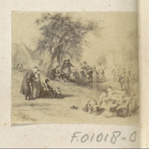 Photographic reproduction of (presumably) a painting of a rural scene