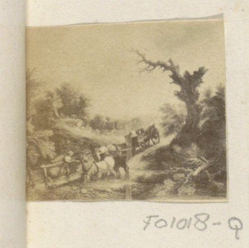 Photographic reproduction of (presumably) a painting of a rural scene