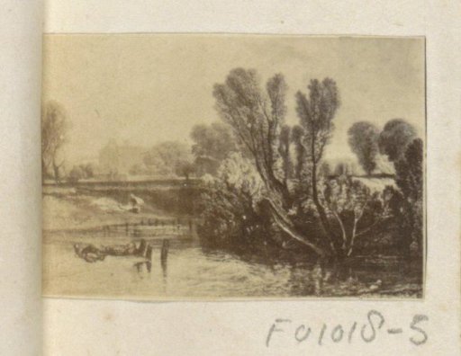 Photographic reproduction of (presumably) a painting of a rural scene