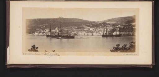 View of Villefranche-sur-Mer with Fort du Mont Alban