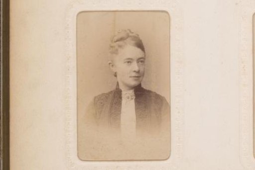 Portrait of a woman with her hair dressed up
