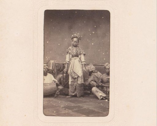 Portrait of a dancer with a musical group in Indonesia
