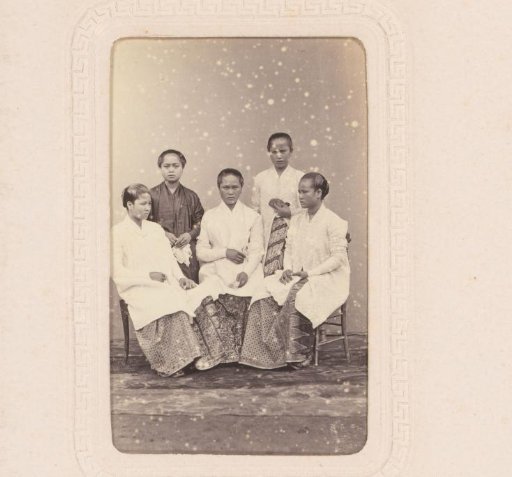 Group portrait of five young Indonesian women
