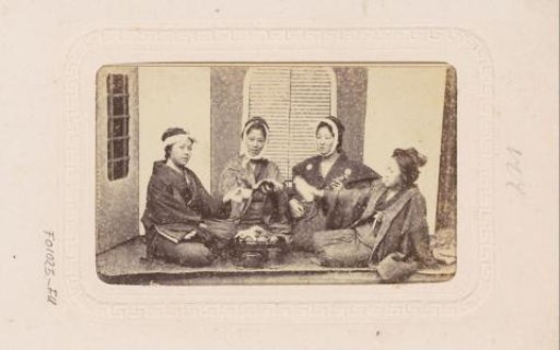 Four Japanese women drinking tea