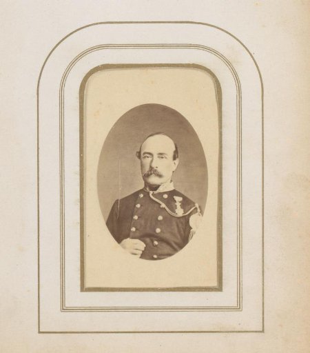 Portrait of a Man with a Mustache in Uniform