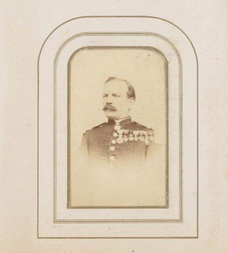 Portrait of a man with a mustache in uniform with medals