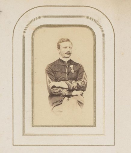 Portrait of a man with a mustache in uniform